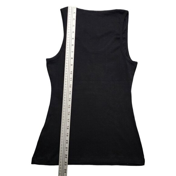 Guess Womens Tank Top Gold Triangle Logo Black Size S - Picture 5 of 9